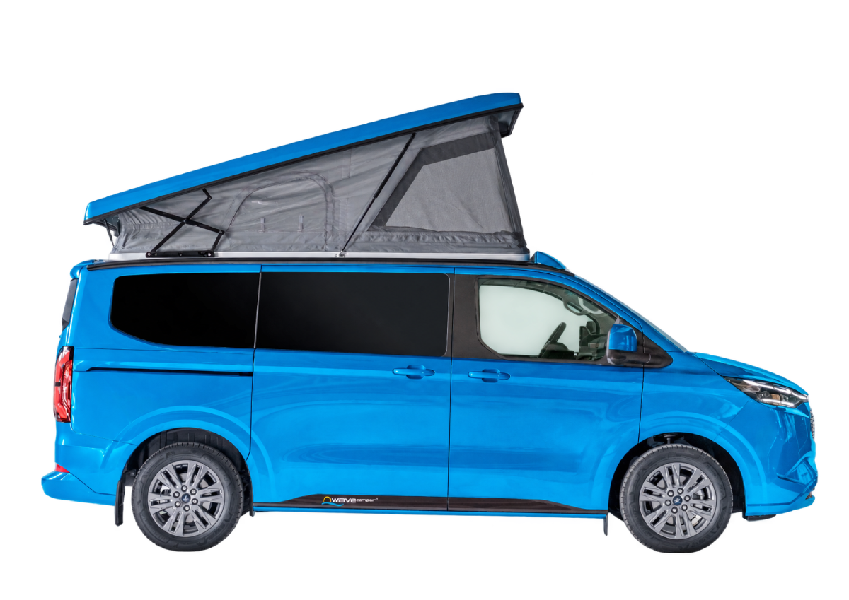 Wavecamper Ford Custom E-Line opened roof